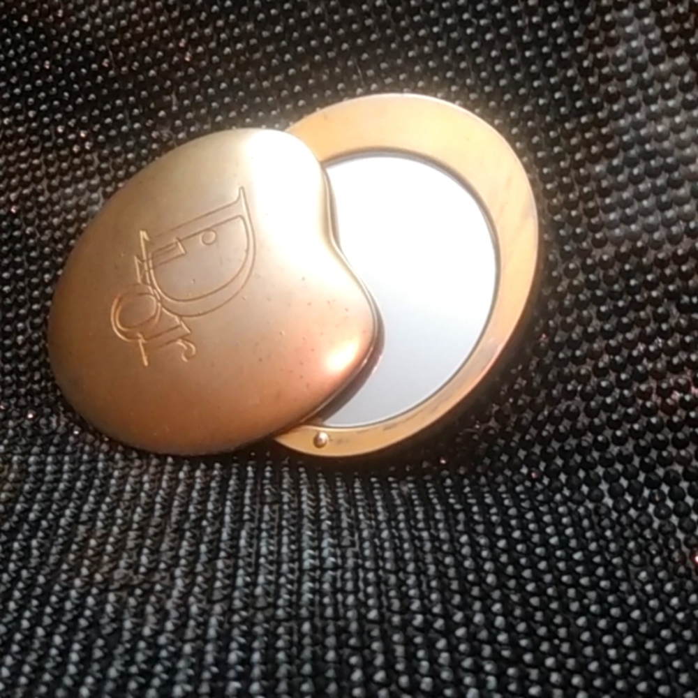 Christian dior compact brushed gold mirror